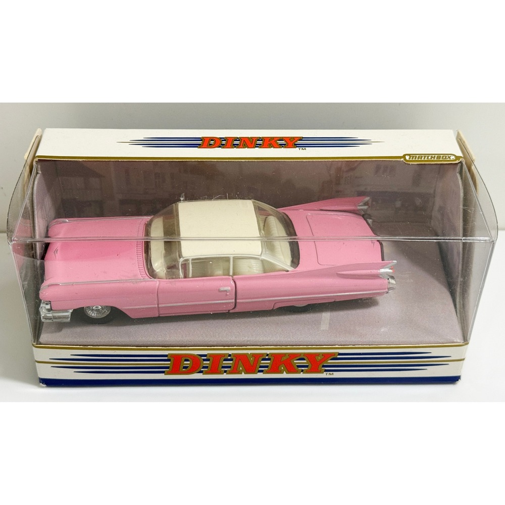 Dinky Matchbox 1959 Cadillac Coupe de Ville 1:43 Pink White Diecast Model Car - Picture 2 of 5